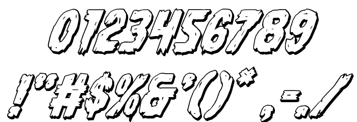 Dire Wolf 3D Italic Font OTHER CHARS