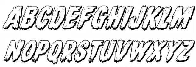 Dire Wolf 3D Italic フォント 大文字