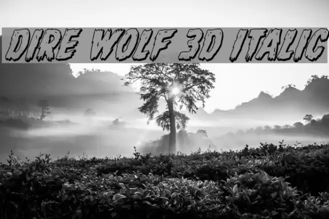 Dire Wolf 3D Italic Font examples