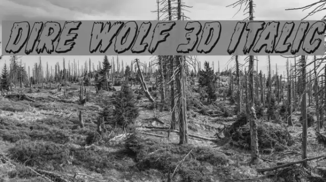 Dire Wolf 3D Italic Font examples