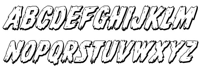 Dire Wolf 3D Italic Font LOWERCASE