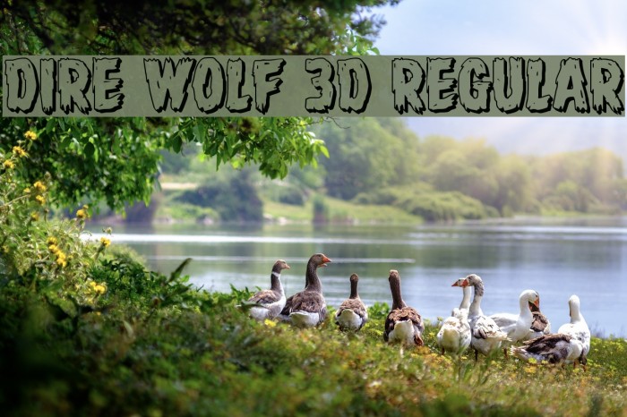 Dire Wolf 3D Regular Font examples
