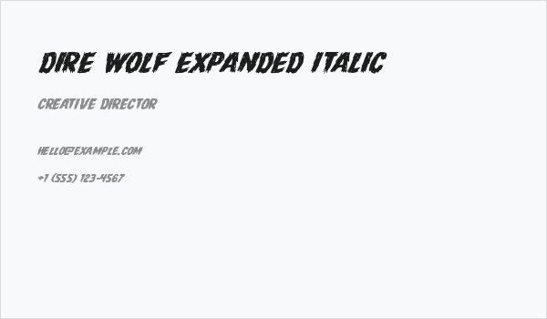 Dire Wolf Expanded Italic Business Card