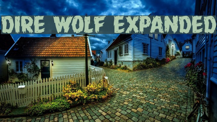 Dire Wolf Expanded Font examples
