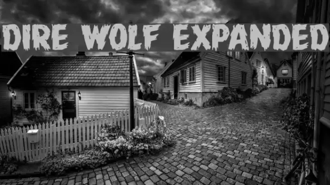 Dire Wolf Expanded Font examples