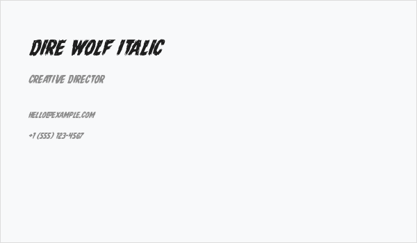 Dire Wolf Italic Business Card
