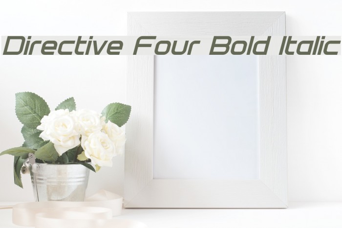 Directive Four Bold Italic Font examples