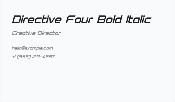 Directive Four Bold Italic Business Card