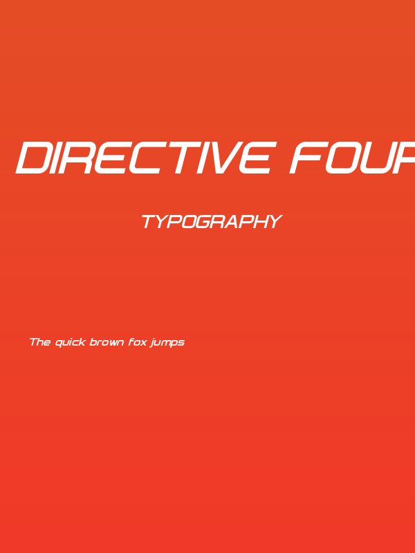 Directive Four Bold Italic Poster