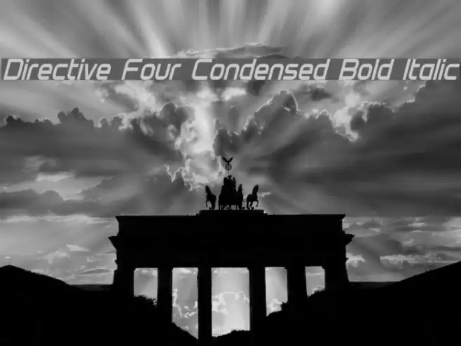 Directive Four Condensed Bold Italic Caratteri examples