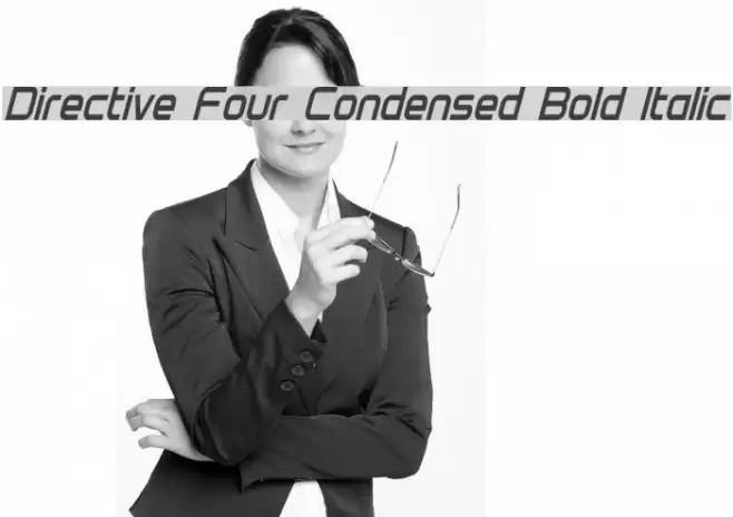 Directive Four Condensed Bold Italic Caratteri examples