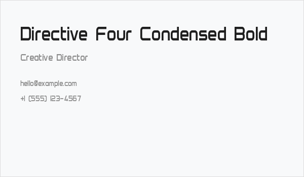 Directive Four Condensed Bold Business Card