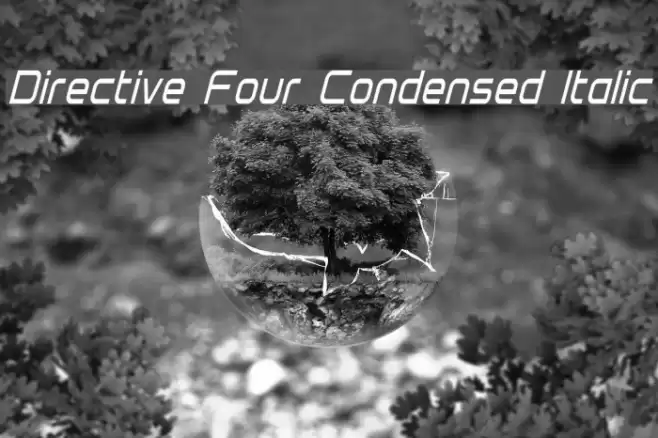 Directive Four Condensed Italic Font examples
