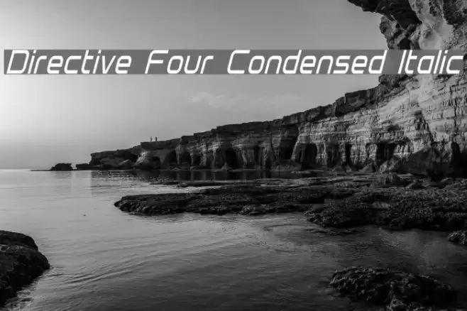 Directive Four Condensed Italic Font examples