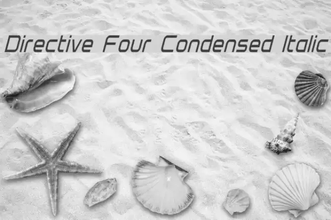 Directive Four Condensed Italic Font examples