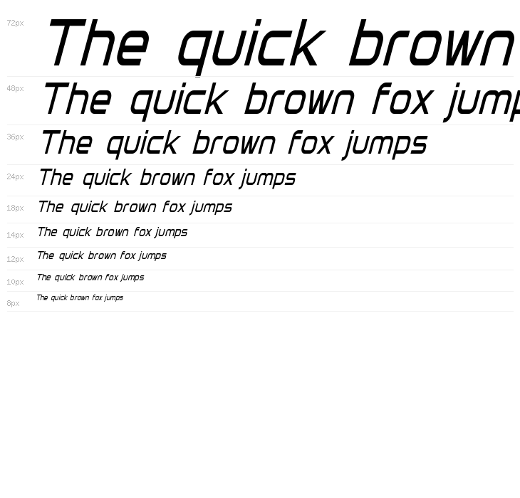 Directive Four Condensed Italic Waterfall