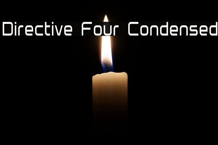 Directive Four Condensed Font examples