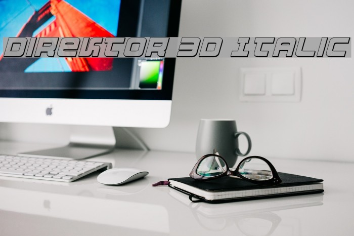 Direktor 3D Italic Font examples