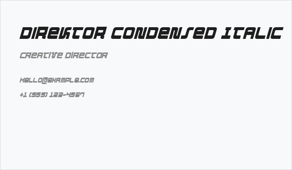 Direktor Condensed Italic Business Card