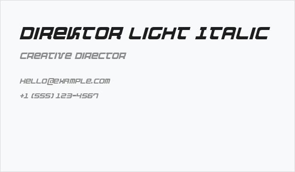 Direktor Light Italic Business Card