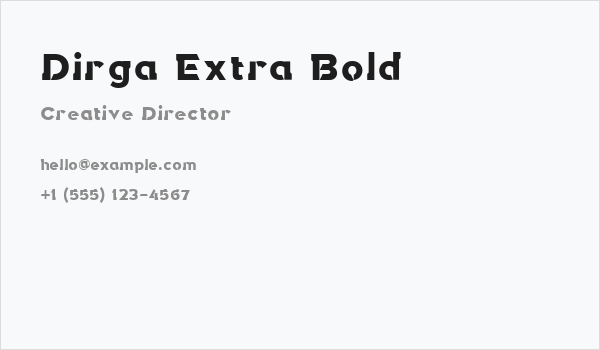 Dirga Extra Bold Business Card