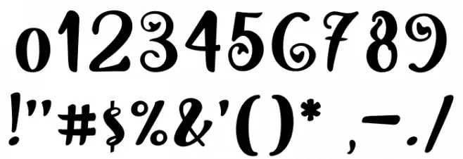 Dirly Belly Regular Font OTHER CHARS