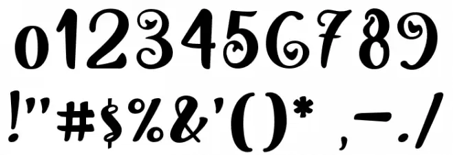 Dirly Belly Regular Font OTHER CHARS