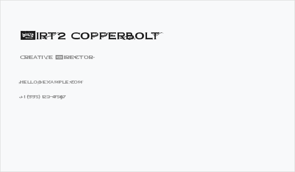Dirt2 Copperbolt Business Card