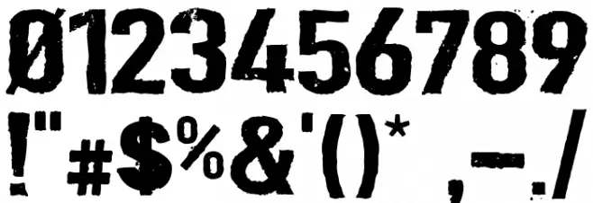 Dirt2 Stickler Font OTHER CHARS