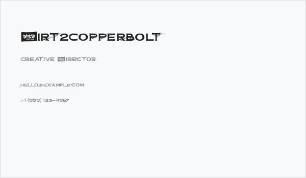 Dirt2Copperbolt Business Card