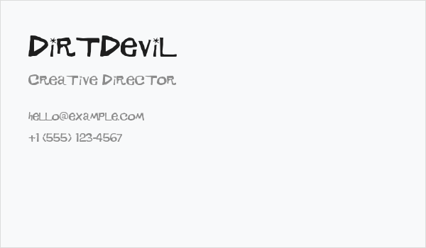 DirtDevil Business Card