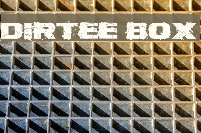 Dirtee Box Font examples