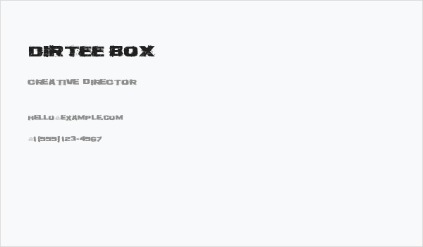 Dirtee Box Business Card