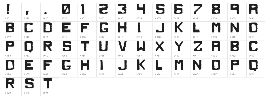 Dirty Dung Solid Character Map