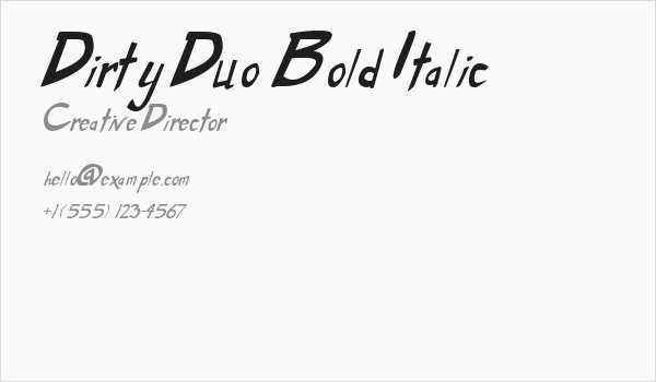 Dirty Duo Bold Italic Business Card