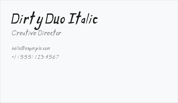 Dirty Duo Italic Business Card
