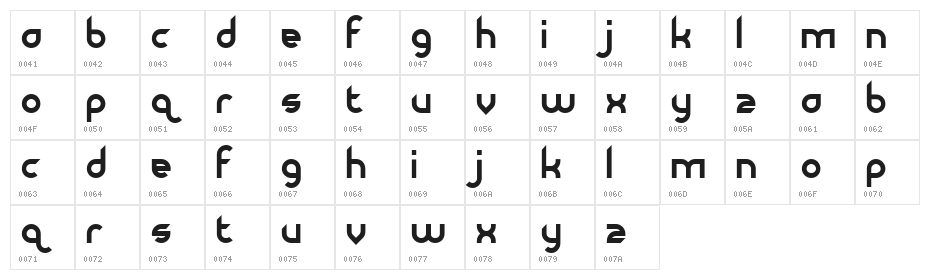 Dirty Flamingo Character Map
