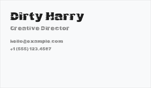 Dirty Harry Business Card