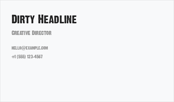 Dirty Headline Business Card