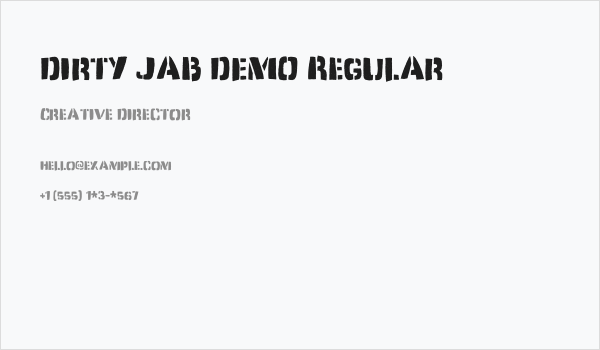 Dirty Jab DEMO Regular Business Card