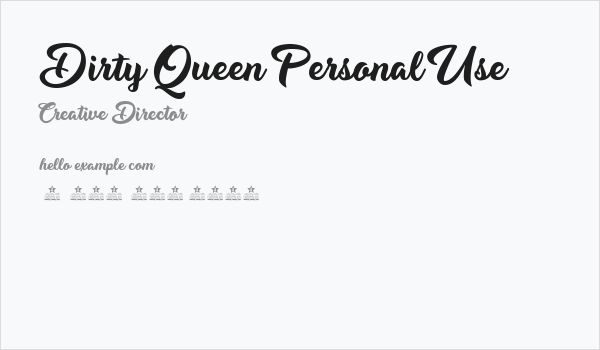 Dirty Queen Personal Use  Business Card