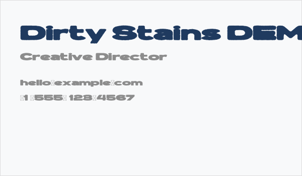 Dirty Stains DEMO Business Card