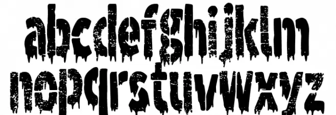 Dirty Stencil Font LOWERCASE