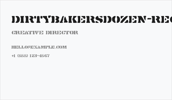 DirtyBakersDozen-Regular Business Card