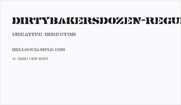 DirtyBakersDozen-Regular Business Card