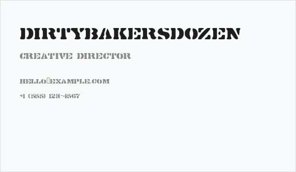 DirtyBakersDozen Business Card