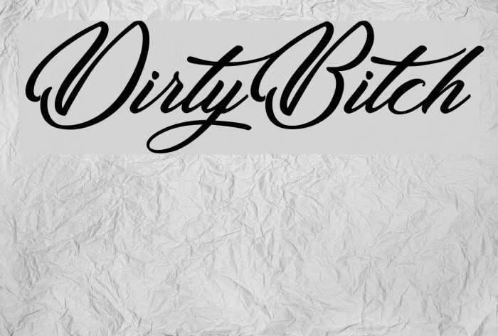DirtyBitch Font examples