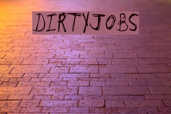 DirtyJobs Font examples