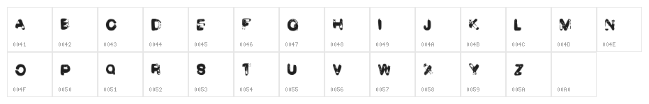 Dirtyboy Demo Regular Character Map
