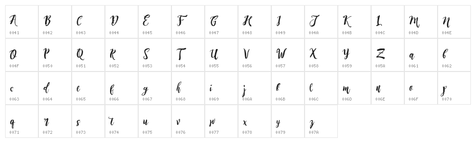 Dirtyline_Rising Brush Free Character Map